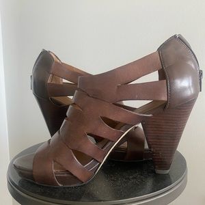 Franco Sarto Brown Heeled Sandals